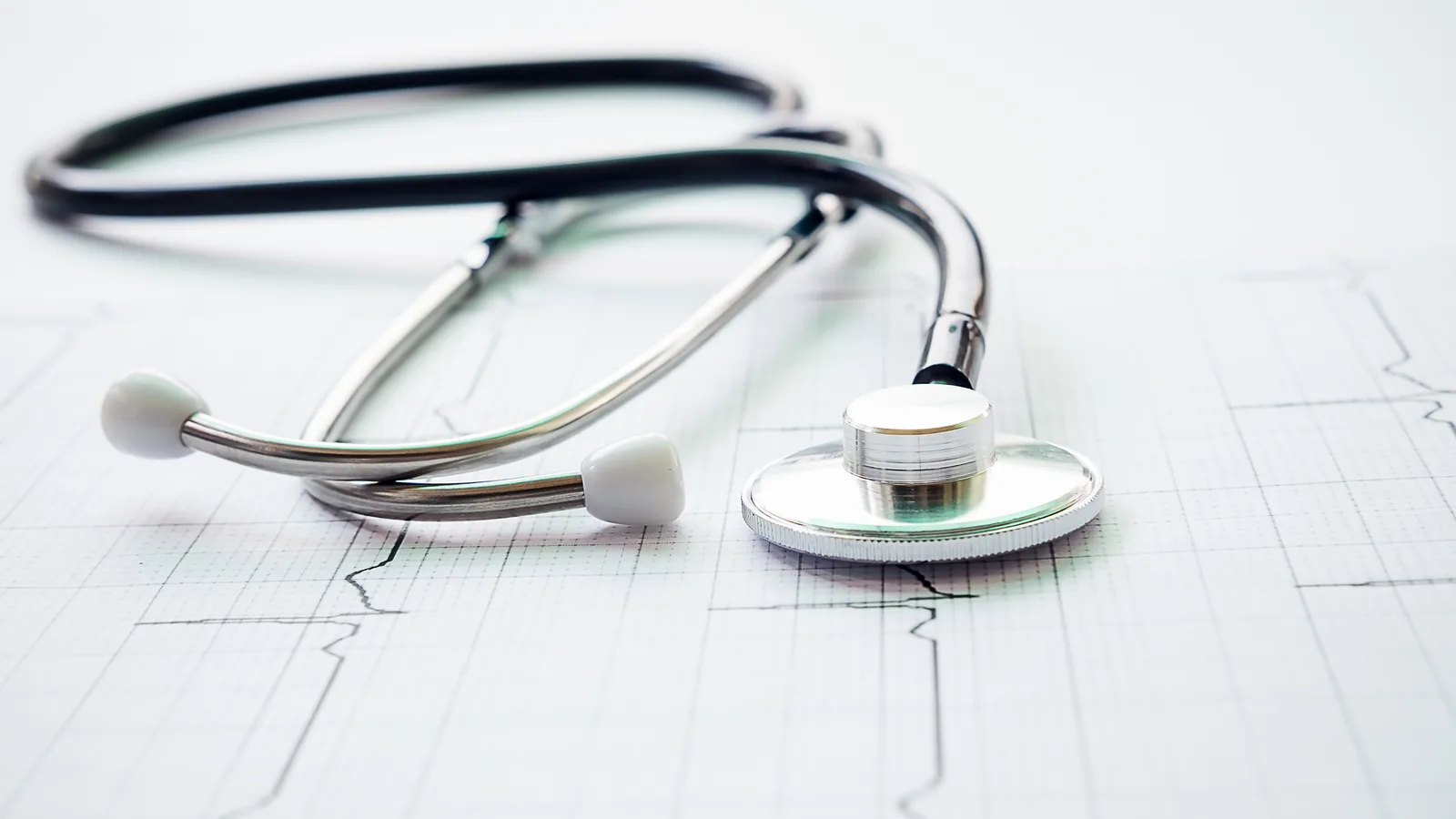 Stethoscope on an ECG trace